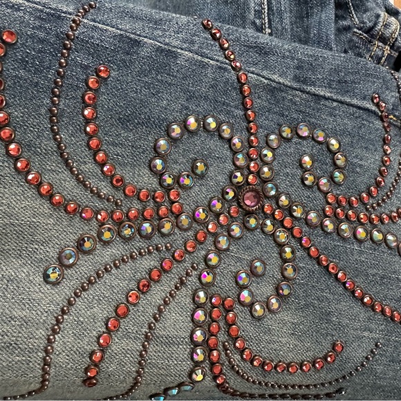 NWT Kippys Swarovski Embellished Pinwheel Flare Designer Jeans Made in USA, 29 - Picture 13 of 14